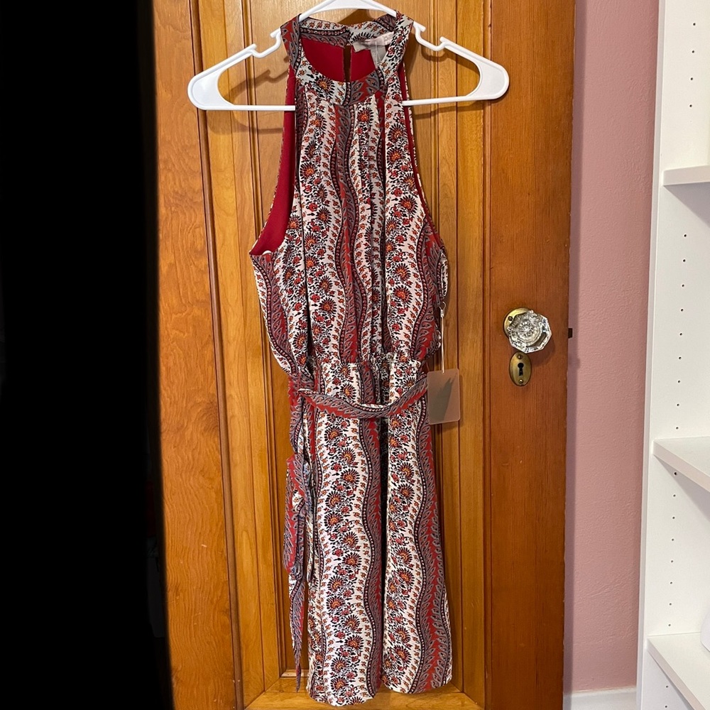 High Neck Print Dress